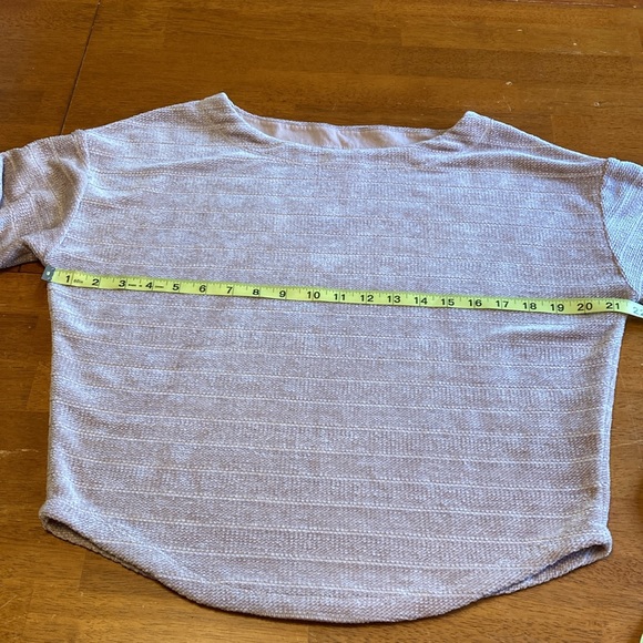 by Anthropologie Womens Size XS Chenille Dusty Pink Striped Sweater Velour Soft - Picture 8 of 10